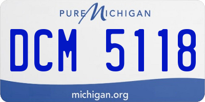 MI license plate DCM5118