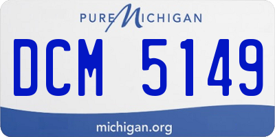 MI license plate DCM5149