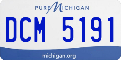 MI license plate DCM5191