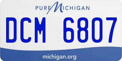 MI license plate DCM6807