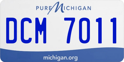 MI license plate DCM7011