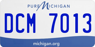 MI license plate DCM7013