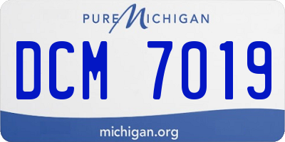 MI license plate DCM7019