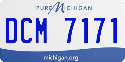 MI license plate DCM7171