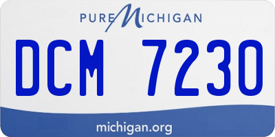 MI license plate DCM7230