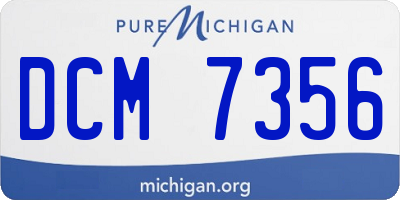 MI license plate DCM7356