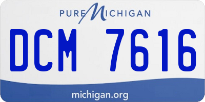 MI license plate DCM7616