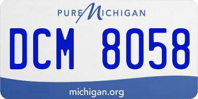 MI license plate DCM8058