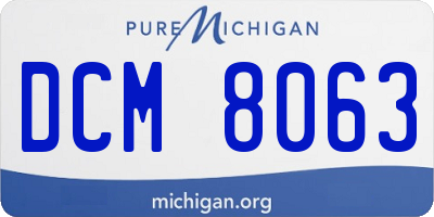 MI license plate DCM8063