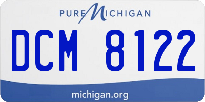 MI license plate DCM8122
