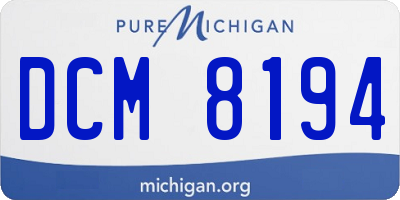 MI license plate DCM8194