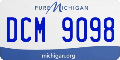 MI license plate DCM9098