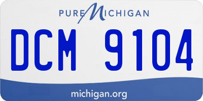 MI license plate DCM9104