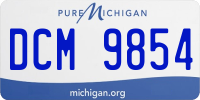MI license plate DCM9854
