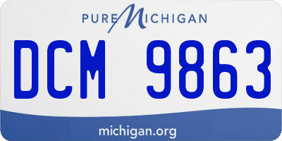 MI license plate DCM9863