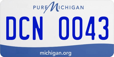 MI license plate DCN0043