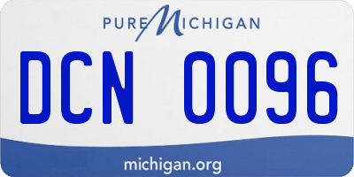MI license plate DCN0096
