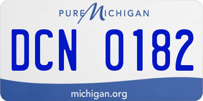 MI license plate DCN0182