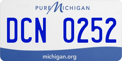MI license plate DCN0252