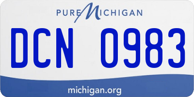 MI license plate DCN0983