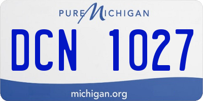 MI license plate DCN1027