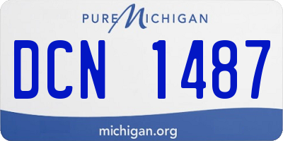 MI license plate DCN1487