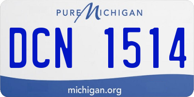 MI license plate DCN1514