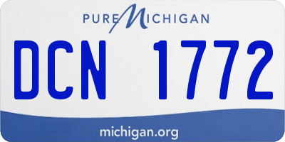 MI license plate DCN1772
