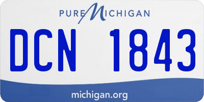 MI license plate DCN1843
