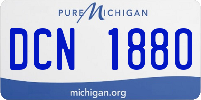 MI license plate DCN1880