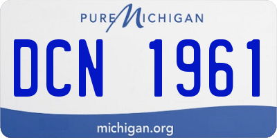 MI license plate DCN1961