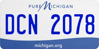 MI license plate DCN2078