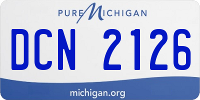 MI license plate DCN2126