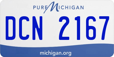 MI license plate DCN2167