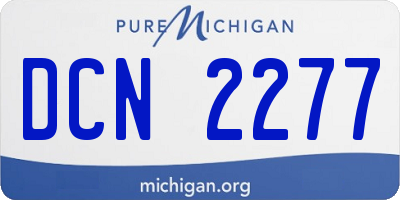 MI license plate DCN2277