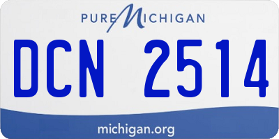 MI license plate DCN2514