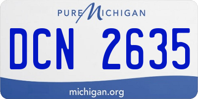 MI license plate DCN2635