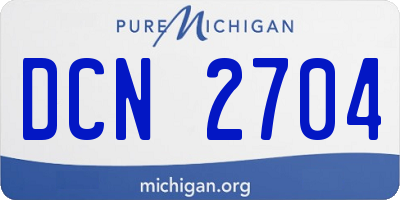 MI license plate DCN2704
