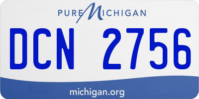 MI license plate DCN2756