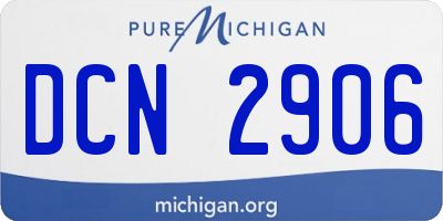 MI license plate DCN2906