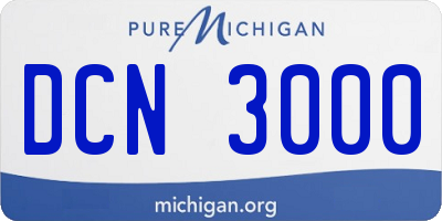 MI license plate DCN3000