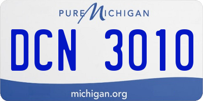 MI license plate DCN3010