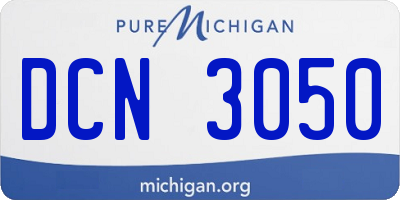 MI license plate DCN3050