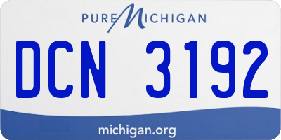 MI license plate DCN3192