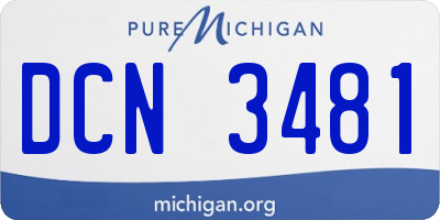 MI license plate DCN3481