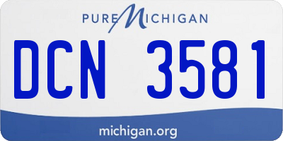 MI license plate DCN3581