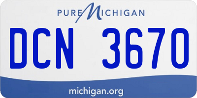 MI license plate DCN3670