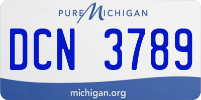 MI license plate DCN3789