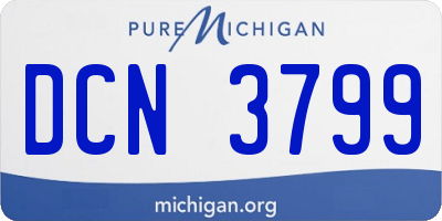MI license plate DCN3799