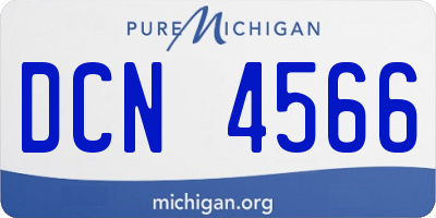 MI license plate DCN4566